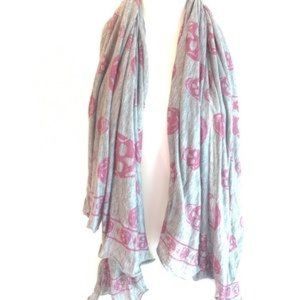 Alexander McQueen gray and purple skull scarf